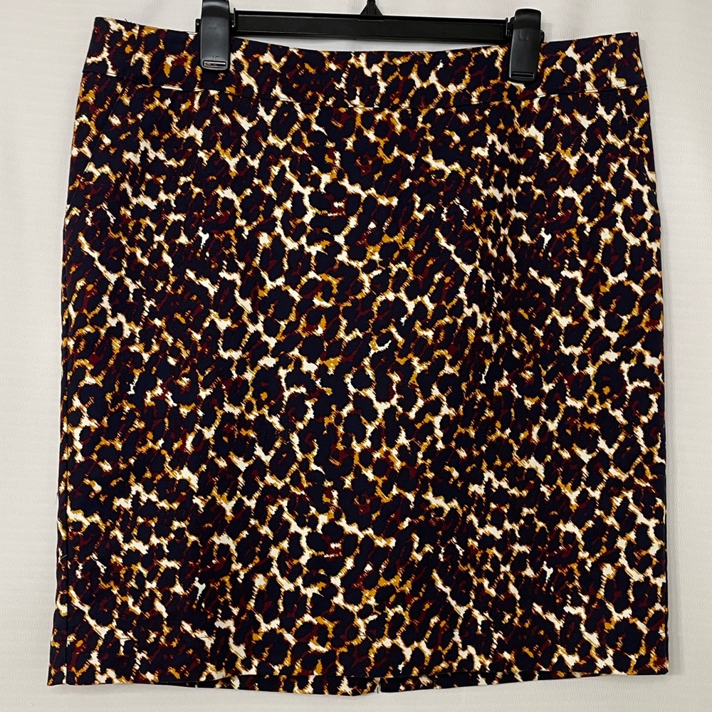 Merona Women’s Size 16 Leopard Print Stretch Pencil Skirt Lined